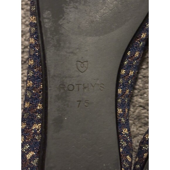 Rothy's The Bow Point Evening Metallic Knit Fabric Ballet Flats Pointed-Toe 7.5 - Picture 7 of 8